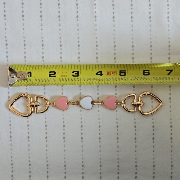 Multi-Colored Heart Chain Strap Extender – Gold-Plated Bag Charm & Handle Replac - Picture 3 of 4